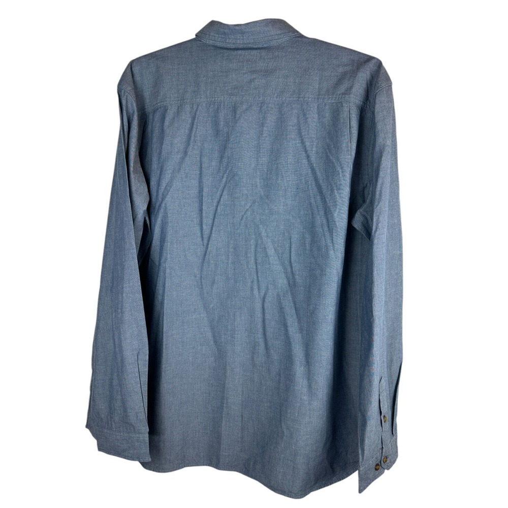 NEW Carhartt Chambray Long Sleeve Shirt Blue Button Down Big & Tall Size 3XL 3X - Picture 3 of 11